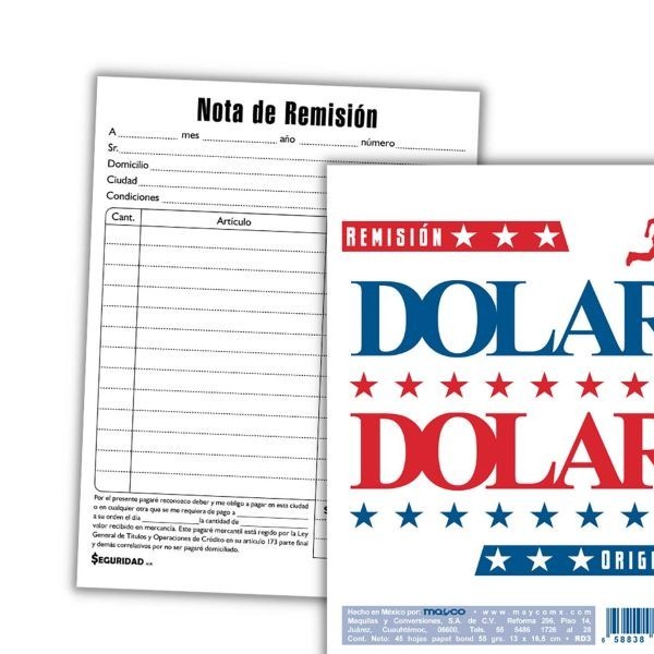 REMISION ESQUELA ORIGINAL 45H. DOLAR RD-3 E.150